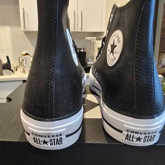 Converse MENS CTAS Lift Platform Leather Hi Size 10 Black/White 561675C CHUCK 70 - Picture 7 of 10